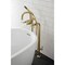 Aqua Vintage CCK8407DKL Freestanding Tub Faucet with Supply Line, Stop Valve, Brushed Brass CCK8407DKL - alternate 3